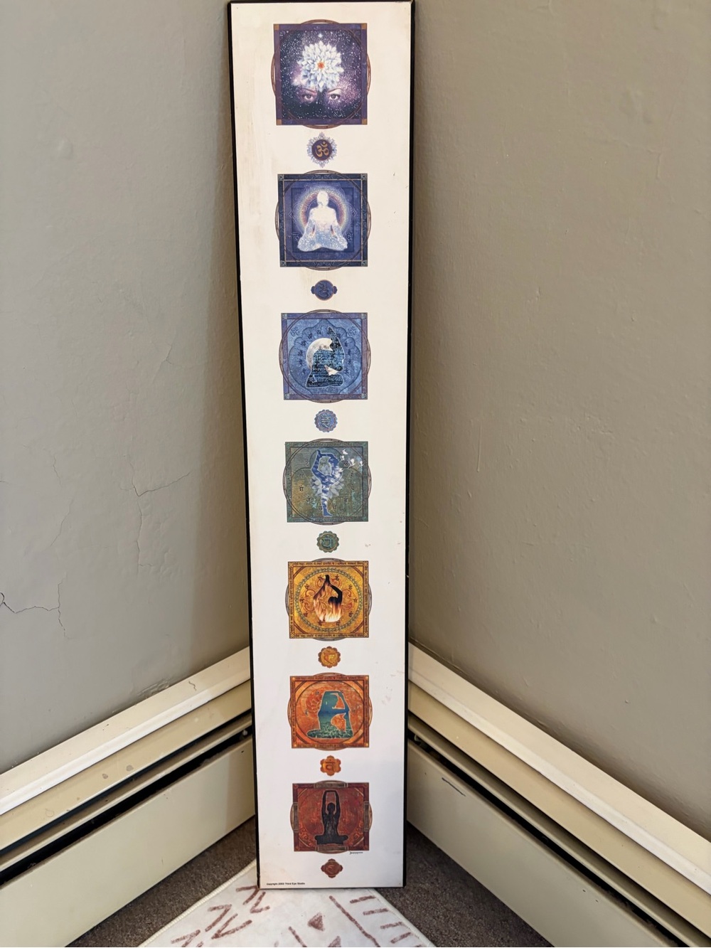 Cute plyboard chakra display *vintage